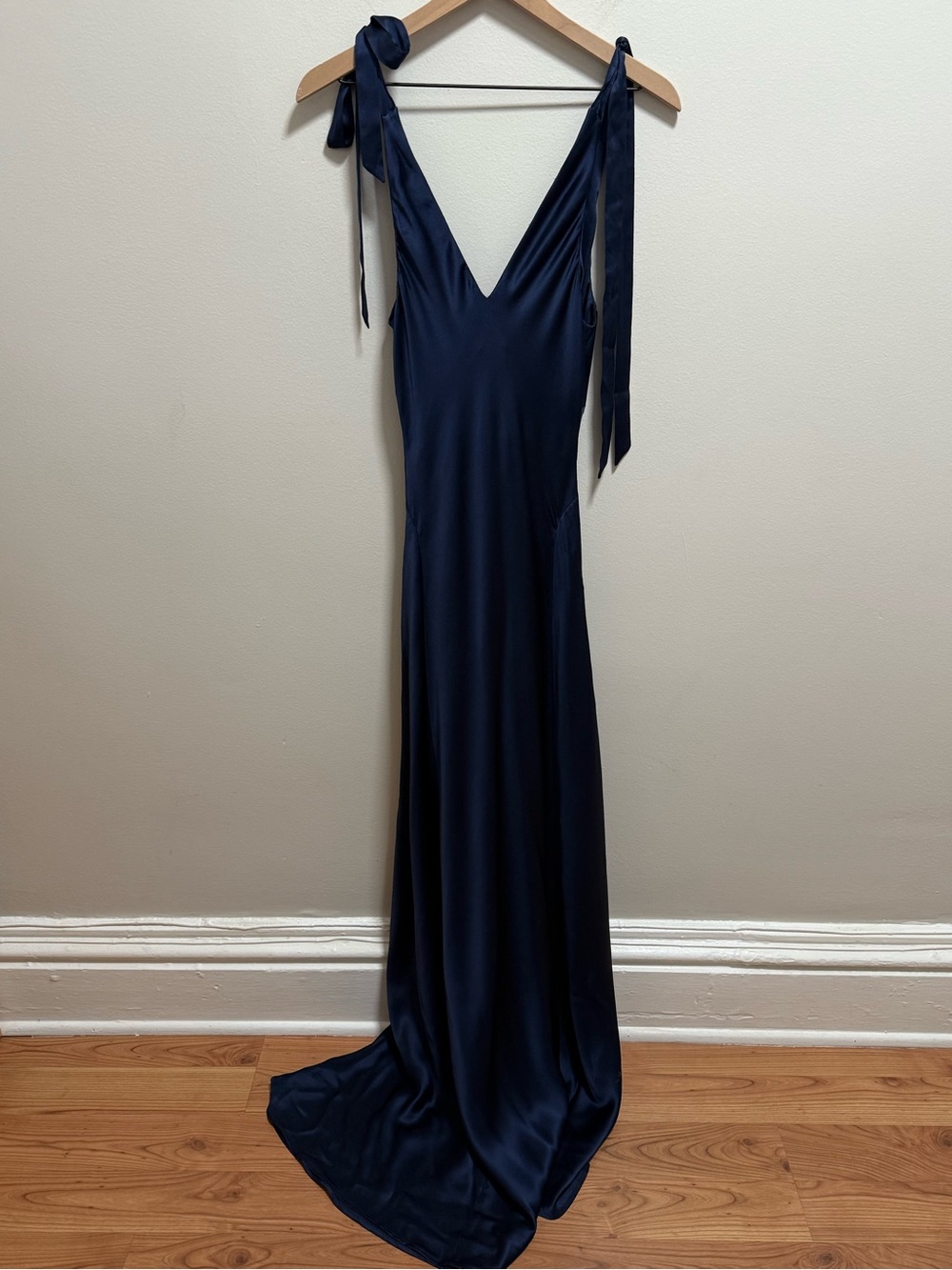 Reformation Pernille silk dress navy blue  maxi formal summer wedding guest NWT - Picture 4 of 12
